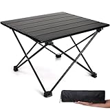 BYCRAY Mesa de Camping Plegable Pequeña, Mesa Plegable Camping Portátil con Tablero de Aluminio,para Aire Libre,Acampar,...