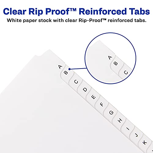 image for Avery A-Z Legal Exhibit Dividers for 3 Ring Binders, 25-Tab Set, Allst
