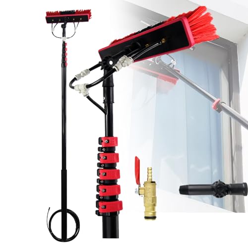 Kit de Varilla de Suministro de Agua, Herramienta de Limpieza de Vidrio, Varilla de Suministro de Agua retráctil para Limpiar Paneles solares y vidrios de Ventanas, Limpieza Superi