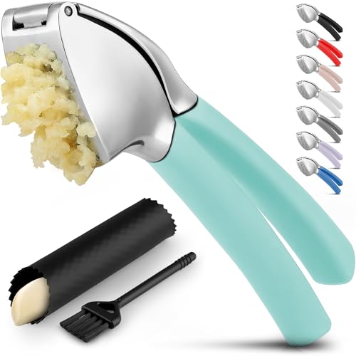 Zulay Kitchen Zulay Comfort Grip Garlic Press - Garlic Mincer Tool - Garlic Crusher - Garlic Press Mincer Rust Proof cover