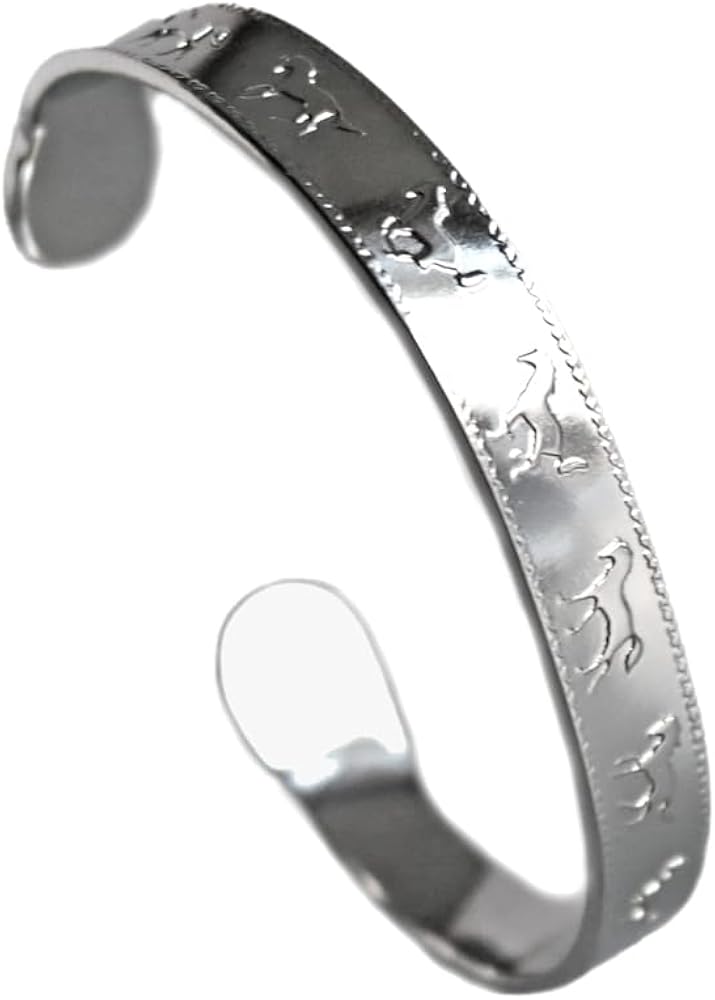 Amazon | 国産純チタン「九頭馬（ホースナイン）」バングル型
