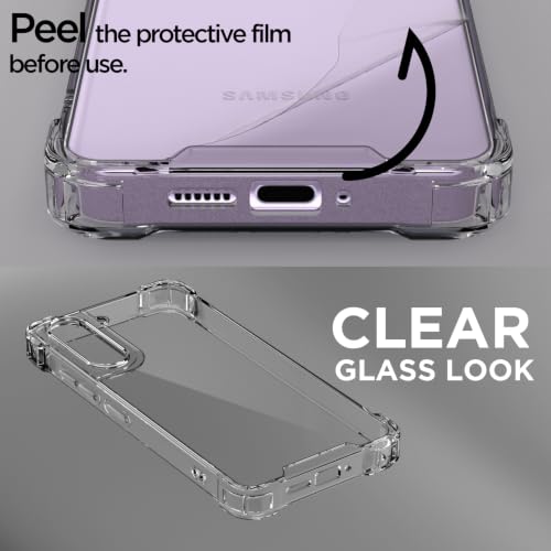 Image of Outlouders Back Cover for Samsung Galaxy S21 FE 5G Clear Transparent PC + TPU Bumper Case with Raised Edges for Shockproof Protection (Transparent)