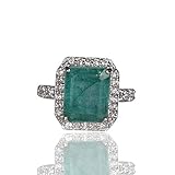 totale Carat Peso : 9-12 Cts. (In base alla dimensione dell'anello) Tagliare : Smeraldo Tagliare, Colore : Verde