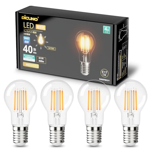 DiCUNO LEDd E17 40W` dF ~jNvgd 4W 460lm 2700K FRa90 `d Px S ȃGl NAKX Ή PSEF؍ς 4