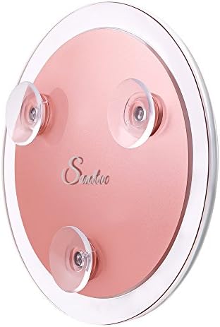 SANTOO 15X Magnifying Mirror - with 3 Mounting Suction Cups - Use for Precise Makeup - Eyebrows/Tweezing - Blackhead/Blemish Removal - Bathroom/Travel Makeup Mirror - 6 Inch Round (Rose Gold)