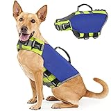 Material Duradero y Cómodo: Este chaleco salvavidas para perros está fabricado con tejido Oxford de alta calidad, que tiene una excelente dureza y flotabilidad para resistir el desgaste con el paso del tiempo y mantener a su perro flotando en el agua con facilidad. Además, el interior es cómodo y transpirable para la comodidad de su perro.