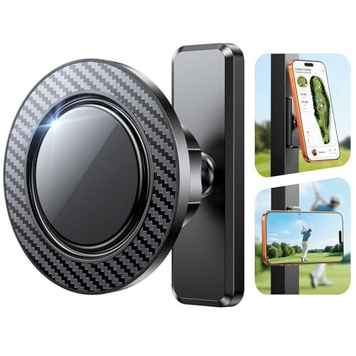 Dawinga Magnetic Golf Cart Phone Holder Mount Strong Magnet Compatible with MagSafe iPhone and Android Golf Gifts for Men Women Dad Him Golfers Golf Cart Accessories Essentials Fits EZGO Club Car