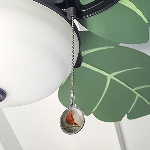 Graphics & More Cardinal Red Bird On Tree Branch Ceiling Fan And Light Pull Chain #TOP2