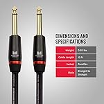Monster Prolink Bass Instrument Cable. 12 ft Guitar Cable. Straight to Straight Bass Guitar Cable. 95% Copper Braided Shield Cable Bass Guitar. Bass Guitar Cable. - Image 5