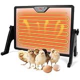Chicken Brooder Heater with Stand, 180W Chicken Coop Heater with Temperature Control Display and Remote Control, Heat Plater for Chicks Young Poultry, Black Frame