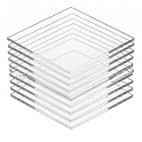 QWORK® 10 Pièces Feuilles Acryliques Transparentes, Plaque Plexiglas Transparent, 10x10cm, Pour Cadre Photo, Projets D'affichage, Peinture