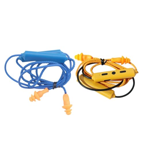 Dytabepl 2 Stück Gehörschutz Ohrstöpsel, Bluetooth Lärmschutz ohrenstöpsel, Wasserdicht und Silikon Gehörschutzstöpsel mit Kordel, Lärmschutz Kopfhörer, Geräuschunterdrückung, Baustellen, Laute Orte