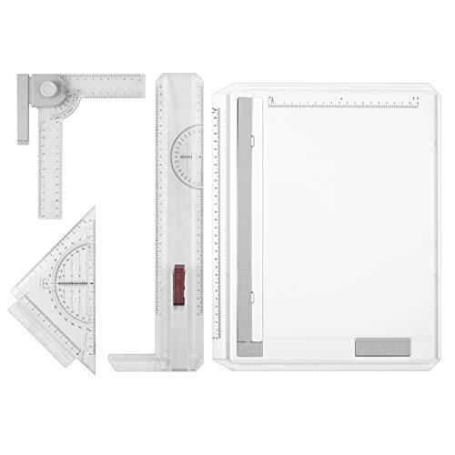 eSynic Zeichenplatte DIN A4 Zeichenbrett Einfache Multifunktions Zeichentisch A4 Schnellzeichendreieck für Studenten Designer exaktes Arbeiten