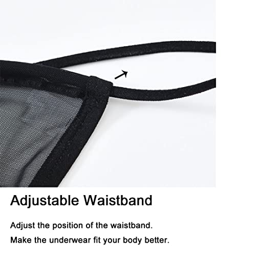 ZONBAILON Men's See-through T-back Thong Sexy Sheer Mesh String Underwear4