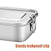 G.a HOMEFAVOR Stainless Steel Bento Lunch Box - Leak-Proof Metal Bento Box, Large Food Container with Lock Clips, Snack Container, Dishwasher Safe, 1200 ml/40 oz