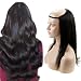 RUNATURE Half Wig Human Hair Off Black U Part Wig Human Hair 20inch Real Human Hair U Part Wig 140g Clip in Half Wig U Shape Hair Extensions