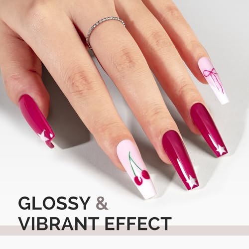 Image of MelodySusie 0.5fl oz Fuchsia Gel Nail Polish, Nails Soak Off UV LED Magenta Hot Pink Gel Polish Gift for Women Nail Art Manicure Salon DIY Nail Design Decoration at Home-A2701