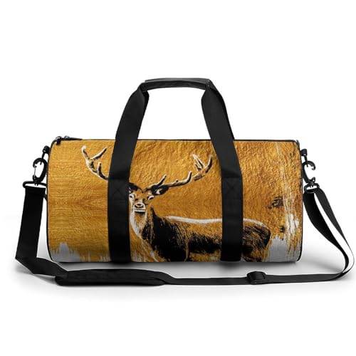 Sac de sport gym rétro cerf arboricole sac week-end duffel bag camping et randonnée