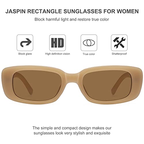 Image of JASPIN Rectangle Sunglasses for Women Men Trendy Y2k Retro 90s Sun Glasses UV Protection Cool Square Frame