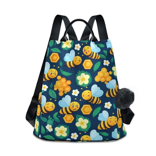 Sac à dos élégant pour femme bleu marine avec poches et système anti-vol
