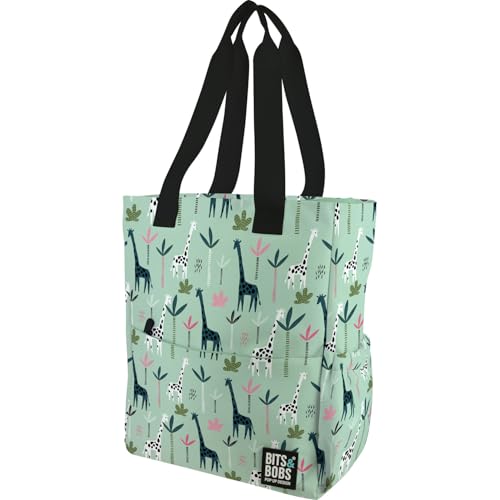 Grafoplás - Mochila Tote Bag, Jungle Bits & Bobs, 37,5x31x14cm, 14 Litros, Compartimento Especial Portátil, Base Reforzada, Asa y Tira Bandolera Ajustable, Bolsillos Interiores y Exteriores