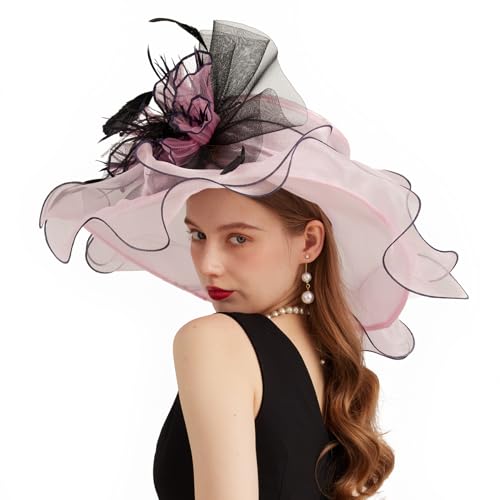 Sombrero Derby de Organza para Mujer con Ala Ancha miniatura 6