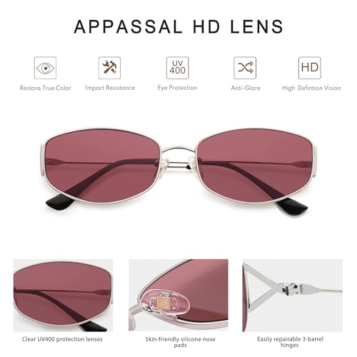 Retro Oval Sunglasses For Women Men Hexagonal Rectangle Metal Frame Sun Glasses AP3625