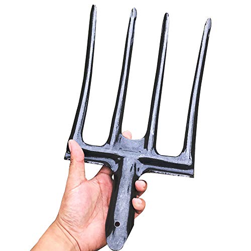 Lieber Potato Garden Folk Head, Garden Digging Fork Spading Fork Head only, County Tools 4-Tine Gardening Fork | Steel Alloy Tines | Great for Compacted Soil (Head) (1 Pack)