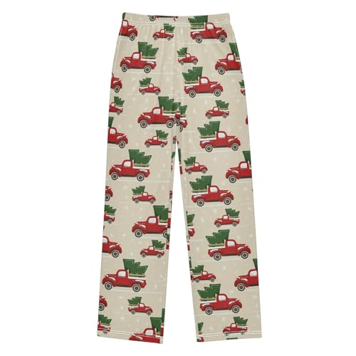 ZZKKO Christmas Pickup Truck Tree Boys Pants for Kids Jogger Pants with Pockets S-XL