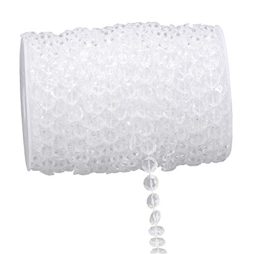 Meihuasheng Acrylic Crystal Beads Curtain Garland Diamond Strand DIY Wedding Decorations (30Meters)-99FT 1 Roll 