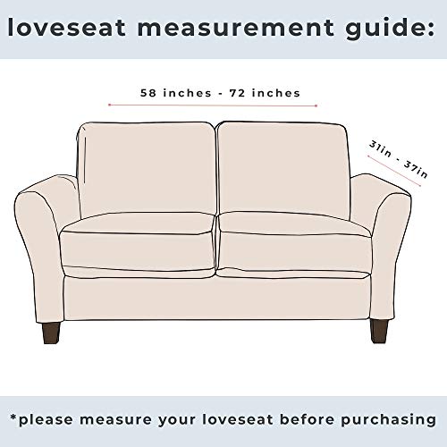 image for Great Bay Home Printed Twill Love Seat Slipcover. One Piece Stretch Lo