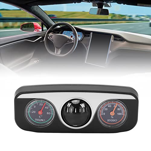 Brújula 3-en-1 con termómetro e higrómetro para auto miniatura 5