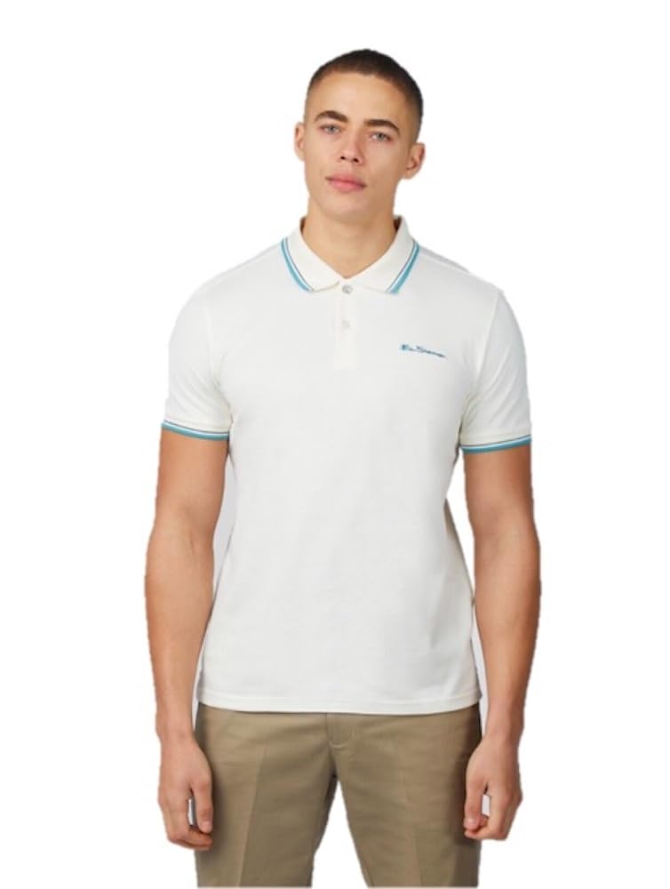 Ben Sherman Mens Polo T-Shirt 'Signature Polo' (Ivory) 3XL