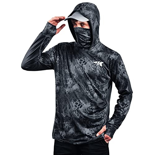 KastKing UPF 50 Fishing Hoodie Shirt for Men and Women, Long Sleeve Fishing Hiking Shirt, Breathable Moisture Wicking