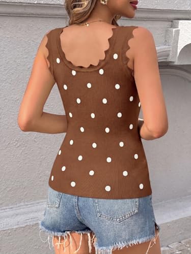 Image of Saodimallsu Womens Ribbed Knit Tank Top Summer Sleeveless Square Neck Casual Basic Slimming Sweater Vest Tops