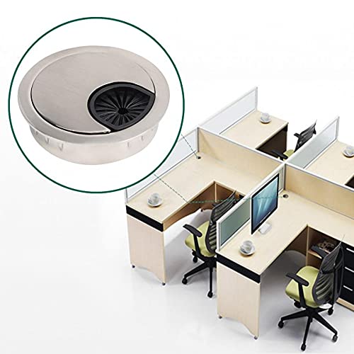 Computer Wire Cable Hole Cover Grommets， 5pcs Outlet Cover Computer Desk Threading Hole Desktop Alloy Over-Line Box Desk Table Grommet(50mm)