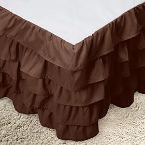 Elegantcomfortleilacollectionmultirufflebedskirt1500threadcountegyptianqualityeasyfitdustruffle15inchdropwrinkleandstainresistantmultirufflequeenchocolatebrown  Urban Country Home Decor Elegant comfort leila collection multi ruffle bed skirt 1500 thread count egyptian quality easy fit dust ruffle 15 inch drop wrinkle and stain resistant multiruffle queen chocolate brown  urban country home decor