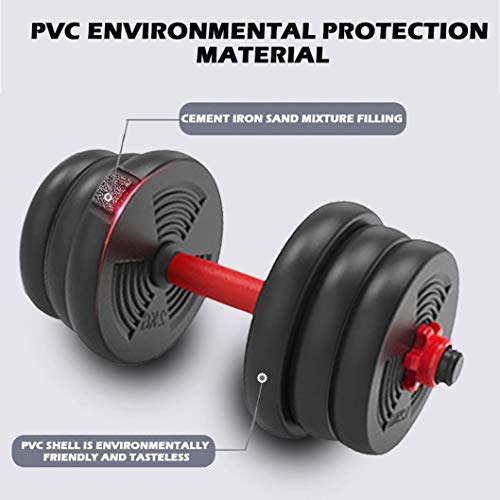 20KG Adjustable Weights Dumbbells Set,Adjustable Dumbbell Free Weights Dumbbells Set for Men and Women with Connecting Rod Can Be Used As Barbell for Home Gym Work Out Training - Thumbnail 6