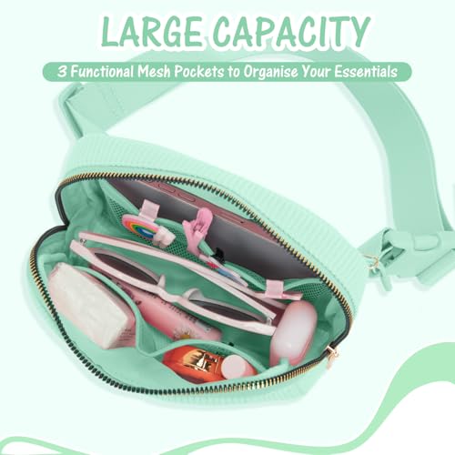 Image of Gitus 10 11 12 13 14 15 16 Year Old Girl Gifts Personalized Birthday Gifts for Women Daughter Sister Her Initial Belt Bag Fanny Pack Crossbody Bags for Teen Girl Gifts Trendy Stuff (Mint Green-A)