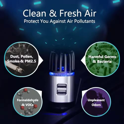 NuAge Health Cars Air Purifier Ionizer with Dual USB Charger - Image 7