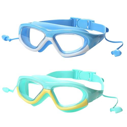 JSTHHTT 2 Piezas Gafas De NatacióN Para NiñOs Y NiñAs, Gafas De Piscina Amplia VisióN & Sin Fugas, Antivaho, Gafa De Piscina Para Edades De 3 A 12 AñOs