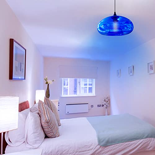 Berlato Glass Pendant Lighting, 11 Inch Delicate Hanging Light Fixtures, Blue Modern Ceiling Light With 4W Tungsten Bulb, Cute Tomato Shaped Pendant Light For Kitchen, Living Room, Study, Hallway #TOP5