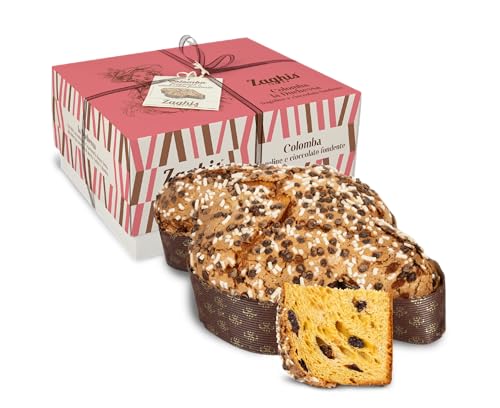 Colomba Zaghis La Duchessa, con Fragoline Candite e Cioccolato Fondente 750gr - Colomba Pasquale Artigianale Con Lievito Madre e Glassa alle Mandorle Confezionata in un’Elegante Scatola Regalo