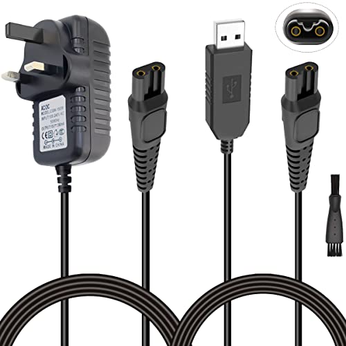 EatPitaya 15V Shaver Charger Fit for Philips Shaver HQ8505 5000 3000 7000 Series,for Norelco Multigroom Pro All-in-One Grooming Trimmer, MG7710 7750 Electric Shaver Razor+Charger Cable