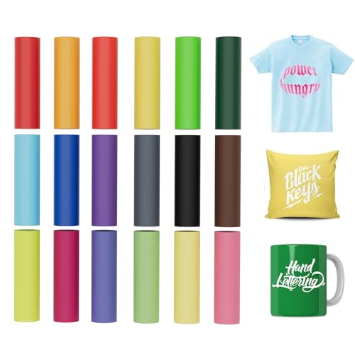 MechKit Infusible Transfer Ink Sheets 18 Stück Vorgedrucktes Gefärbtes Sublimationspapier 11 5 cm x 30 5 cm Unschmelzbare Transfer Tintenblätter für DIY Tasse T-Shirt Taschen (Einfarbig)