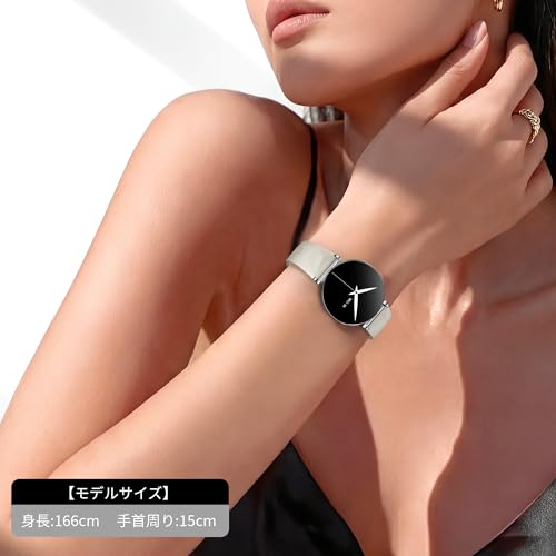 【2026年超薄型AMOLED】KJKD T10 スマートウォッチ レディース 常時表示 1.5時間充電 iPhone/アンドロイド対応 1500nit高輝度 おしゃれ腕時計 Smart Watch Bluetooth5.3通話 メッセージ通知 IP68 110+運動モード DIY文字盤 音楽・カメラ制御 懐中電灯 歩数計 カロリー 天気 スマホ探す タイマー (シルバー)