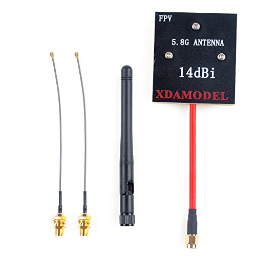Crazepony Enhanced FPV Antenna Kit 5.8Ghz 14dBi Panel SMA Antenna 2.4GHz 3dBi SMA Antenna SMA to IPEX Cable for Hubsan H501S H107D H107D+