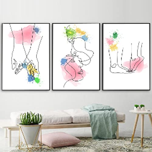 Tableau sur toile art abstrait couple 70x100 cm | Toile design de salon moderne