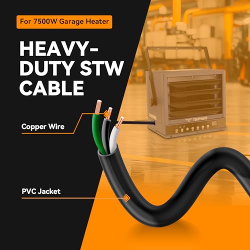 7500W Electric Garage Heater and 15FT 8 AWG 3 Prong Power Cord