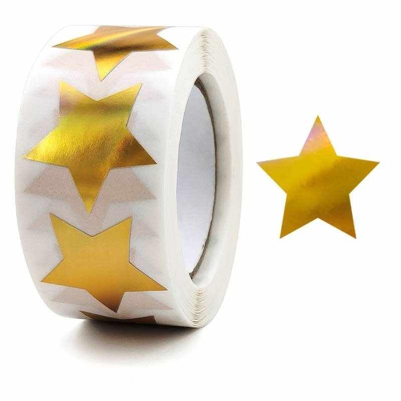 Pegatinas de estrellas Doradas para Niños, Gold star stickers, 1 Unidad - imagen 5
